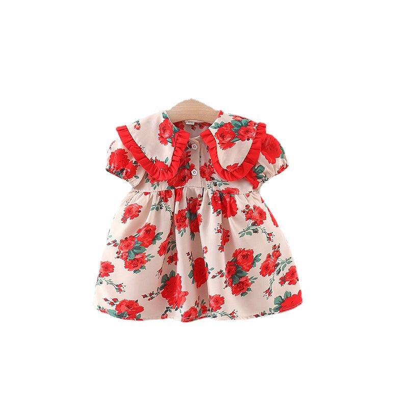 Wholesale 2023 Girls Summer Puff Sleeve Printed Dress